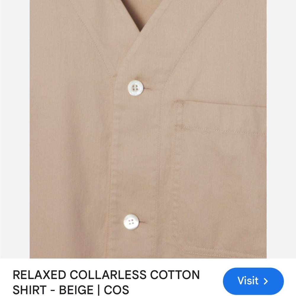 COS Beige Button Down Shirt